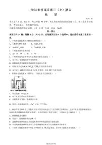 北京延庆区2023-2024高二上学期期末化学试卷及答案