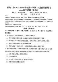 山东省青岛市第二中学2023-2024学年高二上学期12月月考试题 化学