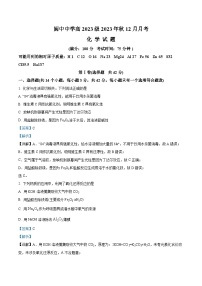 四川省阆中中学2023-2024学年高一上学期12月月考化学试题（Word版附解析）