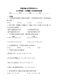 宁夏石嘴山市平罗中学2023-2024学年高一上学期第二次月考化学试卷(含答案)