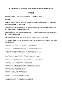 湖北省新高考联考协作体2023-2024学年高一上学期期末考试化学试卷（含解析）