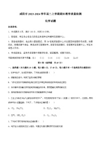 陕西省咸阳市2023-2024学年高二上学期期末教学质量检测化学试题（含答案）