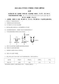 2024届上学期高三衡水七调考试化学试题