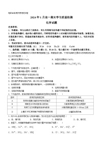 山东省济南市2023-2024学年高一上学期1月期末考试化学试题