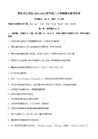 湖北省武汉市江岸区2023-2024学年高二上学期期末联考化学试题（含答案）