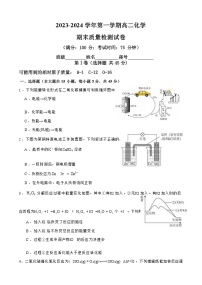 福建省福州市五校2023-2024学年高二上学期期末质量检测化学试卷（Word版含答案）