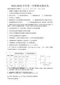 安徽省马鞍山市当涂县2023-2024学年高二上学期1月期末测试化学试题（Word版含答案）