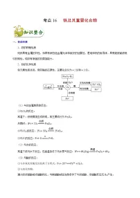 专题复习 高考化学 考点16 铁及其重要化合物 讲义