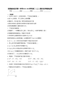 安徽省淮北市第一中学2023-2024学年高二（上）期末化学模拟试卷(含答案)