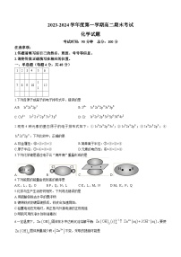 新疆兵团第三师图木舒克市鸿德实验学校2023-2024学年高二上学期期末考试化学试卷(无答案)