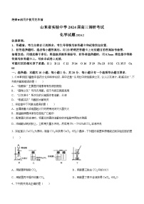 山东省实验中学2023-2024学年高三（一模）调研考试化学试题(无答案)