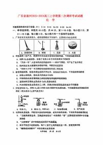 广东省惠州2023_2024高三化学上学期第二次调研考试试题