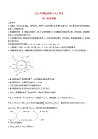 湖北省孝感七县市一中新高考联考协作体2023_2024学年高一化学上学期9月月考试卷