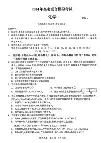 广西壮族自治区河池市2023-2024学年高三高考联合模拟考试化学试题