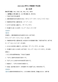 71，江西省宜春市丰城市东煌学校2023-2024学年高三上学期11月期中化学试题