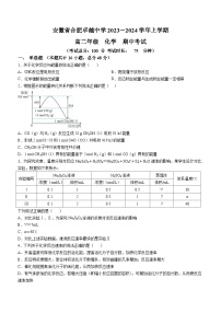 安徽省合肥卓越中学2023-2024学年高二上学期期中考试化学试题