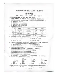 四川省绵阳市2023_2024学年高一化学上学期9月月考试题pdf无答案