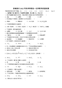 广西防城港市2022-2023学年高一上学期期末考试化学试题(无答案)