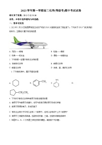 上海市中国中学2023-2024学年高二上学期(等级考)期中考试化学试卷 （原卷版+解析版）