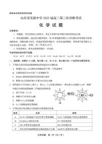 山东省实验中学2022-2023学年高三上学期第三次诊断考试化学试题答案