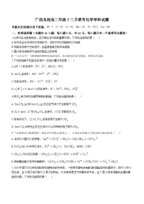 广西名校2023-2024学年高二上学期12月联考化学学科试题