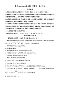 福建省厦门市外国语学校2022-2023学年高一上学期期中考试化学试题（原卷版+解析版）