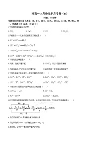 湖南省衡阳市耒阳市正源学校2023-2024学年高一下学期3月月考化学试题(无答案)