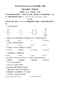 北京市月坛中学2023-2024学年高一上学期期中考试化学试题（原卷版+解析版）