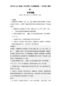 福建省漳州市2024届高三第三次质量检测化学试卷（Word版附解析）