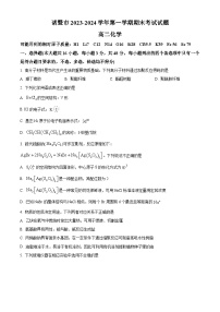 浙江省绍兴市诸暨市2023-2024学年高二上学期期末检测化学试题（原卷版+解析版）