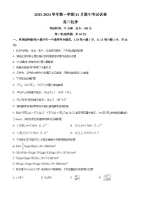 2023-2024学年高二上学期化学期中考试试卷（原卷版+解析版）