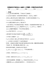 安徽省安庆市宿松县2024届高三上学期第一次模拟考试化学试卷(含答案)