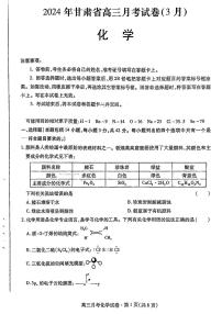 2024甘肃省高三下学期3月月考试卷（一诊）化学试题含答案