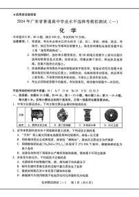2024届广东省普通高中学业水平选择考模拟测试（一）化学