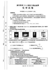 2024届贵州黔东南州高三二模化学试题+答案