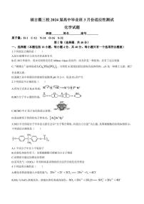 福建省宁德市福古霞三校2024届高三毕业班下学期3月份适应性检测化学试题 含答案