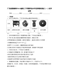 广东省普通高中2024届高三下学期学业水平选择模拟测试（一）化学试卷(含答案)