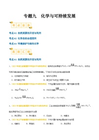 专题九 化学与可持续发展-备战2024年高中学业水平考试化学真题分类汇编（新教材通用）