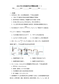 2024年江苏省高考化学模拟试题（一）