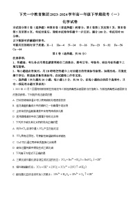 云南省大理市云南省下关第一中学2023-2024学年高一下学期3月月考化学试题（原卷版+解析版）