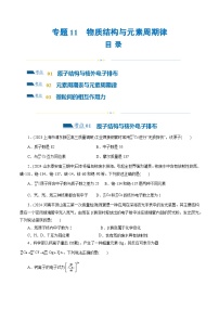 专题11  物质结构与元素周期律(练习)-高考化学二轮复习讲练测（新教材新高考）