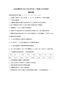 山东省德州市2023-2024学年高二下学期3月月考化学模拟试题（附答案）