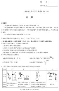 2024届湖南省师范大学附属中学高三下学期模拟考试（一）化学试题