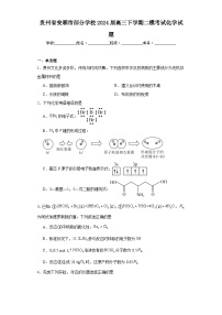 贵州省安顺市部分学校2024届高三下学期二模考试化学试题（含解析）