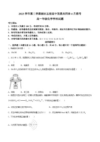 浙江省丽水市五校高中发展共同体2023-2024学年高一下学期4月联考化学试卷（Word版附答案）