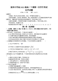 四川省遂宁市射洪中学2023-2024学年高一下学期4月月考化学试卷（Word版附答案）