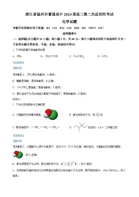 浙江省温州市2024届高三下学期二模化学试卷（Word版附解析）
