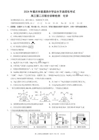 2024届重庆高三下学期二诊（康德卷）化学试题+答案