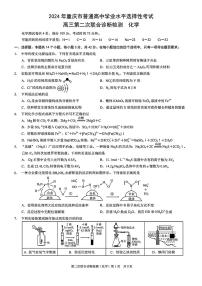 重庆市2024年普通高中学业水平选择性考试高三第二次联合诊断检测化学试题（PDF版含答案）
