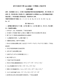 山东省济宁市育才中学2023-2024学年高一下学期4月月考化学试题（原卷版+解析版）